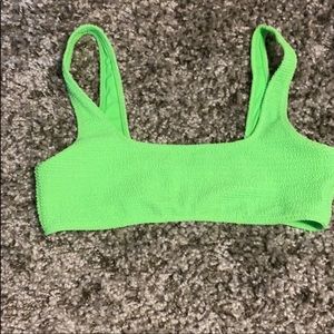 LA hearts neon green bikini top